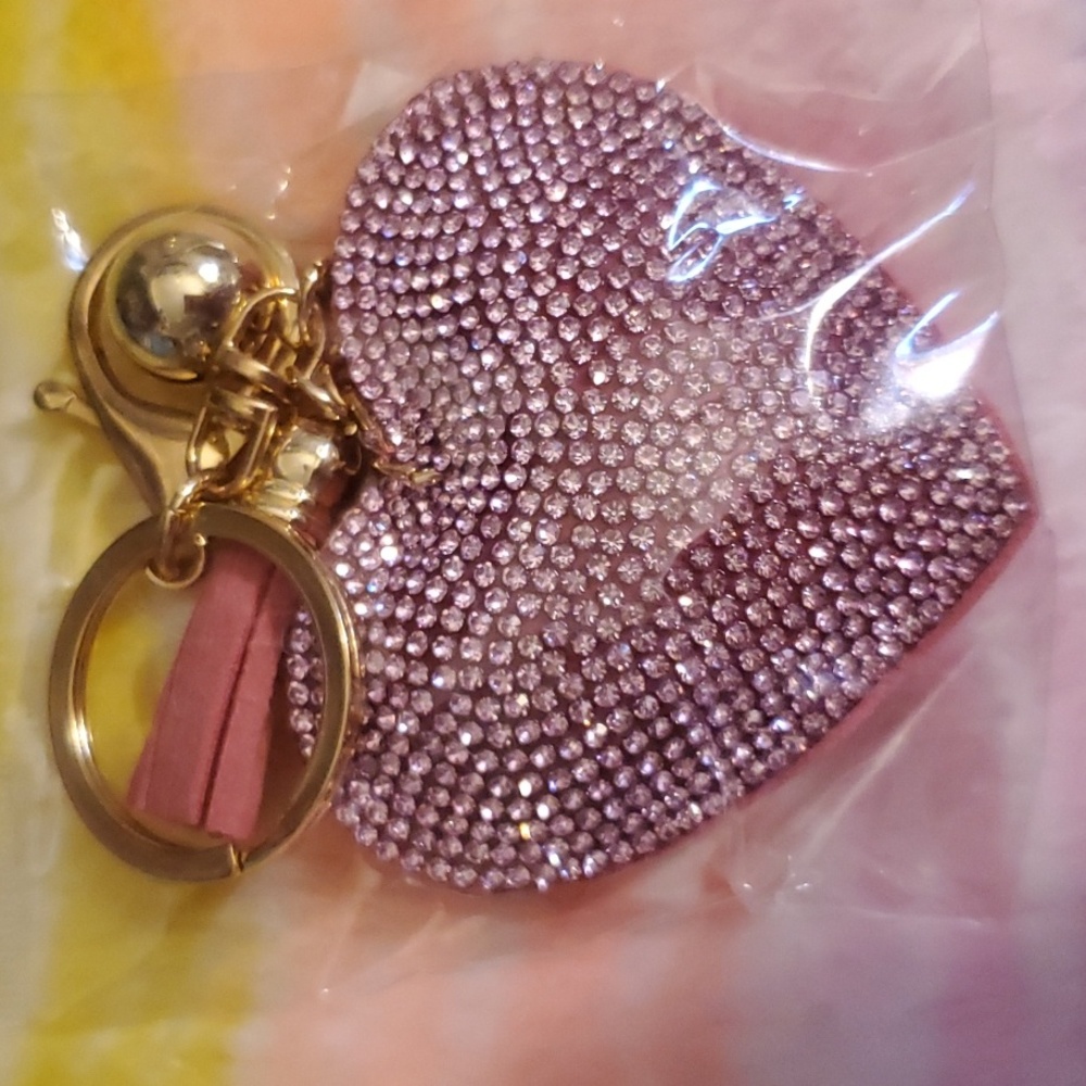 Beautiful blingy/glitzy pink keychain/bag charm - Picture 2 of 4